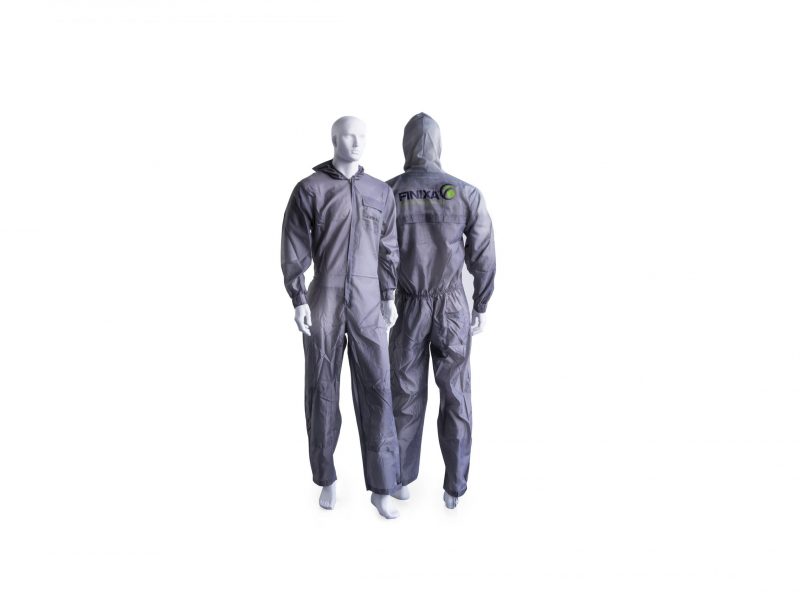 Polyester spray overall with optional grey knee protection