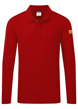 Portwest Anti-Static Long Sleeve Polo Shirt Red