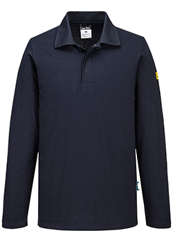 Portwest Anti-Static Long Sleeve Polo Shirt Navy