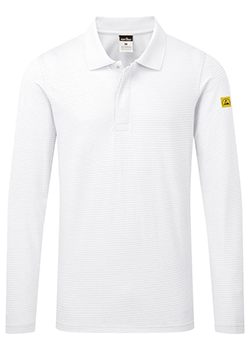 Portwest Anti-Static Long Sleeve Polo Shirt White