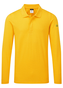 Portwest Anti-Static Long Sleeve Polo Shirt Yellow