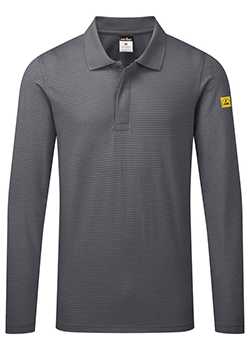 Portwest Anti-Static Long Sleeve Polo Shirt Grey